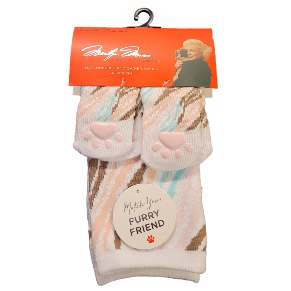NWT! Marilyn Monroe Matching Pet & Owner Crew Socks For Small Dogs